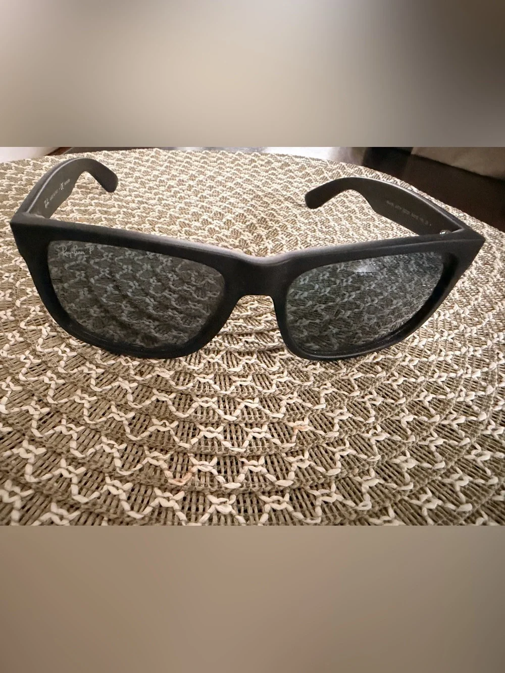Ray-Ban Black Polarized Sunglasses Temple
